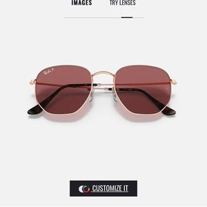 Brand new in case Ray Ban rose gold mirror hexagonal sunglasses.